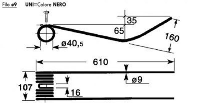 Immagine di DENTE/MOLLA Filo ø 9,0 - UNI