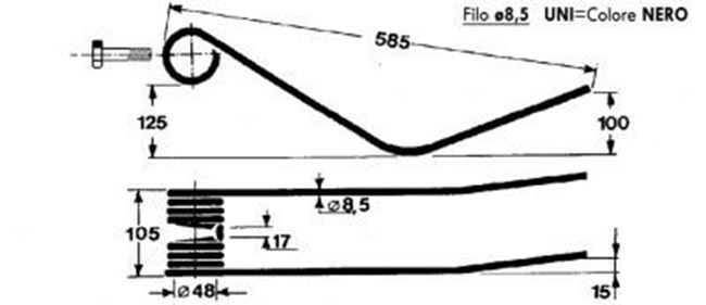 Immagine di DENTE/MOLLA Filo ø 8,5 - UNI