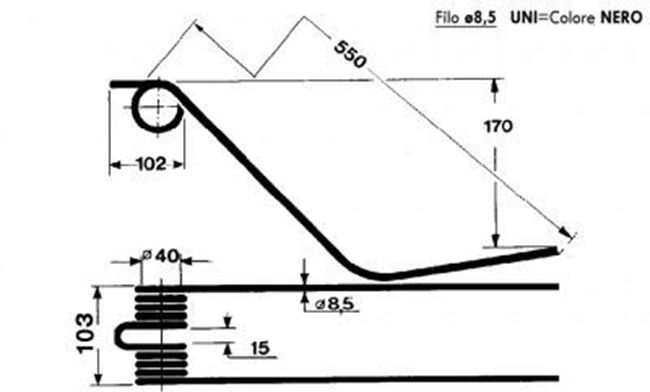 Immagine di DENTE/MOLLA Filo ø 8,5 - UNI