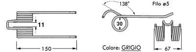 Immagine di DENTE/MOLLA H=150 - L=67 - Filo ø5 - Punte PIEGATE