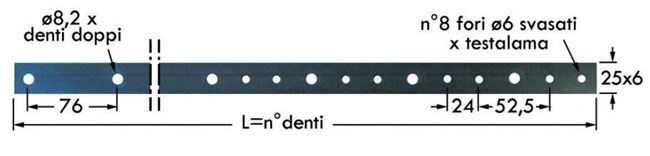 Immagine di Asta Forata per 14 Denti (2,05) x Dente Smontabile FBR