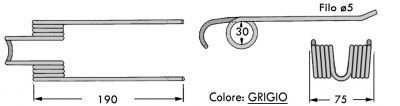 Immagine di DENTE/MOLLA H=190 - L= 75 - Filo ø5 - Punte PIEGATE