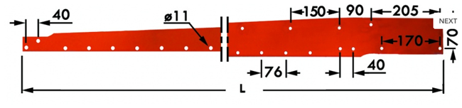 Immagine di Barra (1,75) per Dente Smontabile ORIGINALE