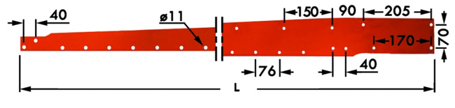 Immagine di Barra (2,05) per Dente Smontabile