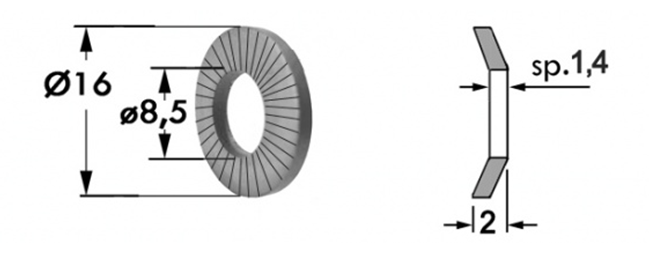 Immagine di Rosetta Elastica D=8,5 x Dente Smontabile