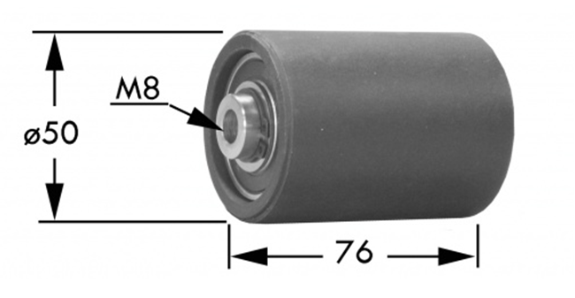 Immagine di Rullo Tendicinghie  (Ø50 x M8 x L=76)