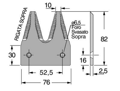 Immagine di Sezione Doppia Rig. Sopra - F=6,5 Svas. Sopra