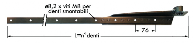 Immagine di Testalama+Asta per 12 Denti Smontabili (1,75)