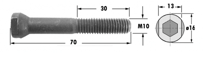 Immagine di Vite Conica per Testalame M10xL=70