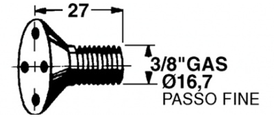 Immagine di VITE 3/8" GAS - ø16,7 - Passo Fine - L=27