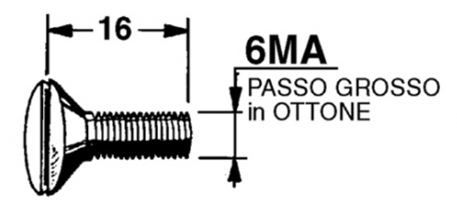 Immagine di VITE 6MA - Passo Grosso - L= 16 in OTTONE