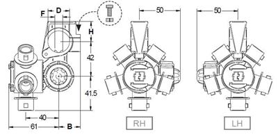 Immagine di Portaugelli multipli TRIJET foro asta 7 mm - D 1/2"