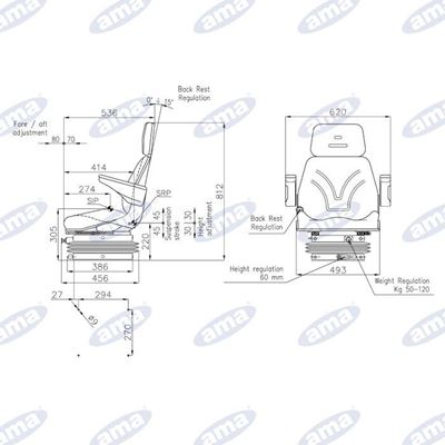 Immagine di Sedile TOP in tessuto con molleggio pneumatico