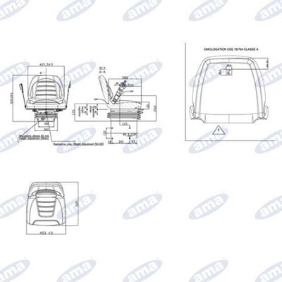 Immagine di Sedile 559 modello 450 in sky con sospensione meccanica