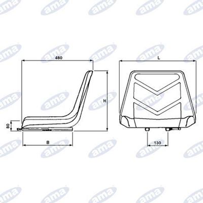 Immagine di Sedile serie Quattro con guide larghezza 485 mm