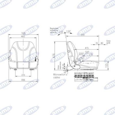 Immagine di Sedile per muletti WIZARD 020 con cinture e micro-switch