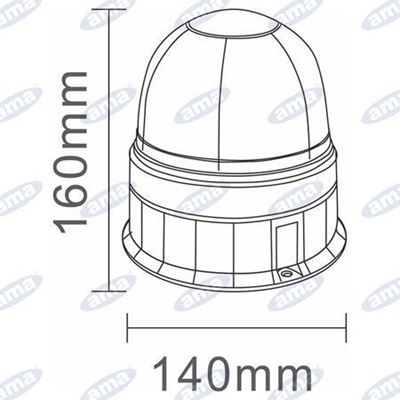 Immagine di Lampeggiante a Led 12/24V Base piana Serie GEA - AMA