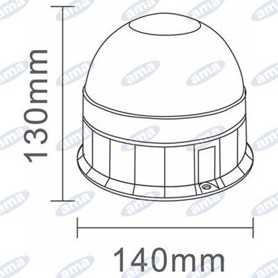 Immagine di Lampeggiante a Led 12/24V a base piana Serie ATENA - AMA