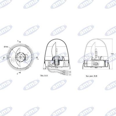 Immagine di Girofaro base piana 12 V Serie ONE - AMA