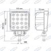 Immagine di Faro da lavoro a Led 110x110 mm 10-30V 48W 3200LM