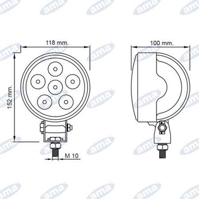 Immagine di Faro da lavoro a LED 118x154,5mm 12-28V 18W 1350 LM