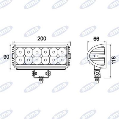 Immagine di Barra luci a LED 200X90mm 12-28V 36W 2700LM