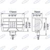Immagine di Kit 2 fari da lavoro alogeni rettangolari con griglia 174x92mm