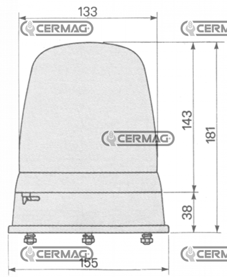 Immagine di Lampada rotante 12/24V fissaggio a 3 viti CERMAG