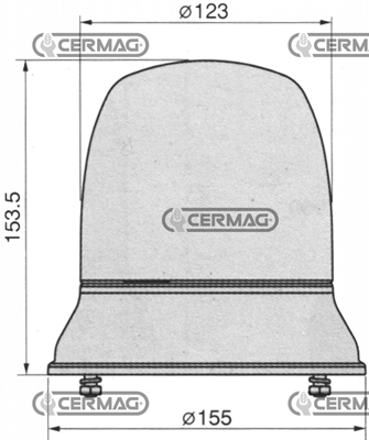 Immagine di Lampada rotante 12V fissaggio a 3 viti CERMAG