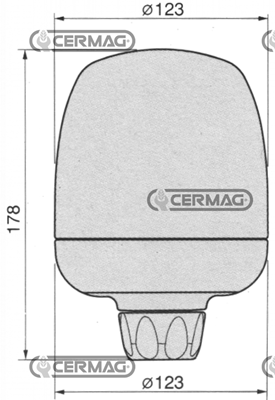 Immagine di Lampada rotante 12 V ad asta CERMAG