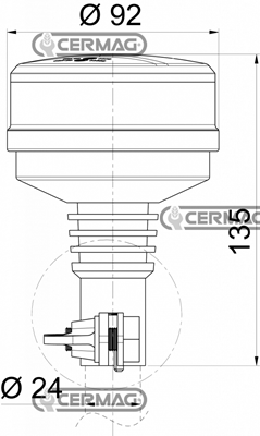 Immagine di Lampada Flash a LED 12/24V ad innesto tubolare CERMAG