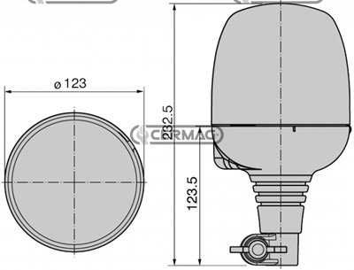 Immagine di Lampada rotante 12 V ad asta flessibile Compact CERMAG