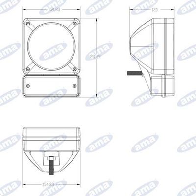 Immagine di Proiettore 155x212mm  verticale con indicatore di direzione - AMA