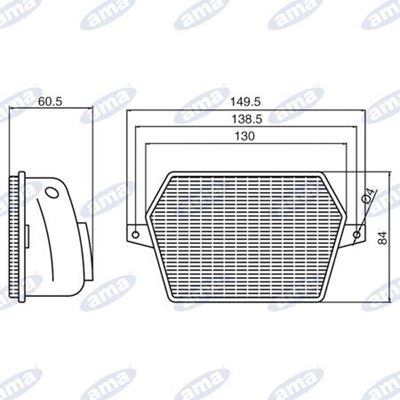 Immagine di Proiettore 138,5x84mm con due attacchi - AMA