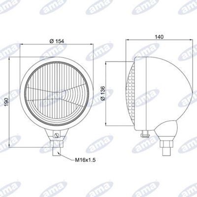 Immagine di Proiettore  Ø 154mm BLU - AMA