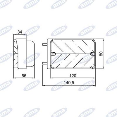 Immagine di Fanali di direzione e di posizione Sinistro 120x80mm con attacco laterale - AMA