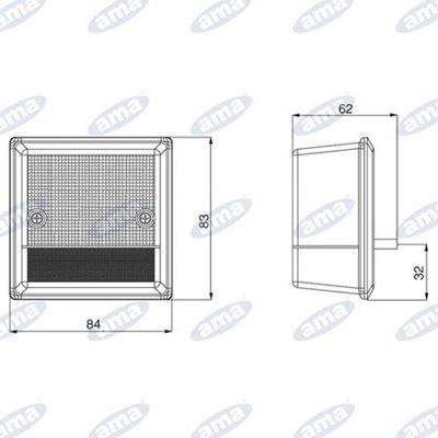 Immagine di Fanale direzione e posizione Dx e Sx  84X83mm - AMA