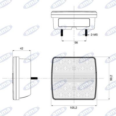 Immagine di Fanale posteriore destro a LED 12V - AMA