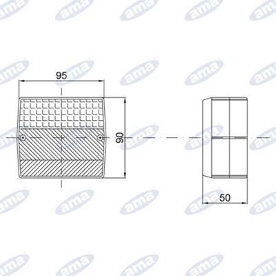 Immagine di Fanale posteriore alogeno 95X90mm - AMA