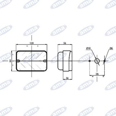 Immagine di Fanale alogeno posteriore 120x80mm - AMA