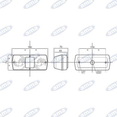 Immagine di Fanale alogeno posteriore Destro 184X79mm - AMA