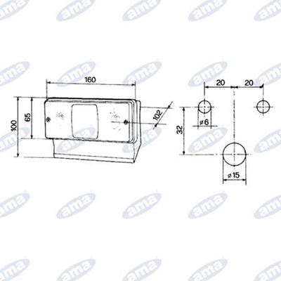 Immagine di Fanale posteriore alogeno Sinistro 160X67mm - AMA