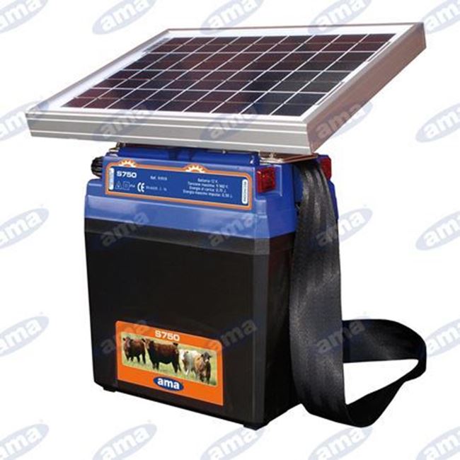 Elettrificatore per recinti con alimentazione a pannello solare S750 - AMA