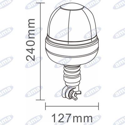 Immagine di Lampeggiante a Led 12/24V Base flessibile con attacco ad asta Serie GEA - AMA