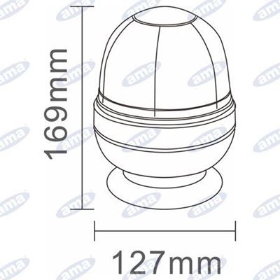 Immagine di Lampeggiante a Led 12/24V Base magnetica Serie GEA - AMA