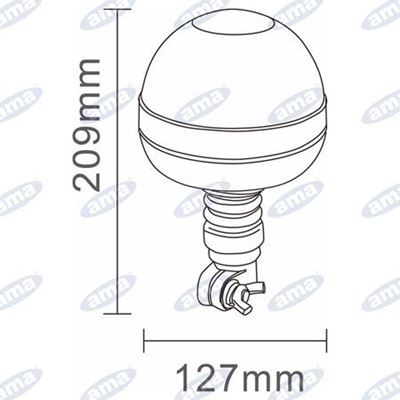 Immagine di Lampeggiante a Led 12/24V a base flessibile con attacco ad asta Serie ATENA - AMA