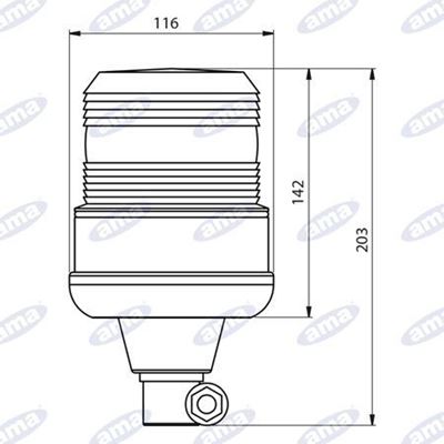 Immagine di Girofaro a LED 12-80V a base imbuto Serie HORUS - AMA