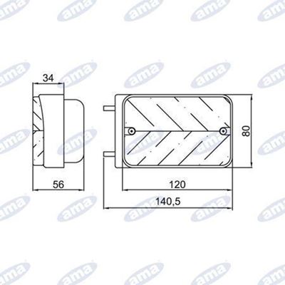 Immagine di Fanali di direzione e di posizione Destro 120x80mm con attacco laterale - AMA