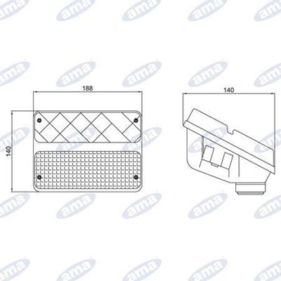 Immagine di Fanale alogeno posteriore Destro 188X140mm - AMA