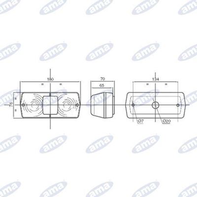 Immagine di Fanale alogeno posteriore Sinistro 184X79mm - AMA